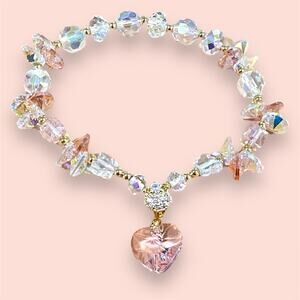 Pink Swarovski Beaded Bracelet